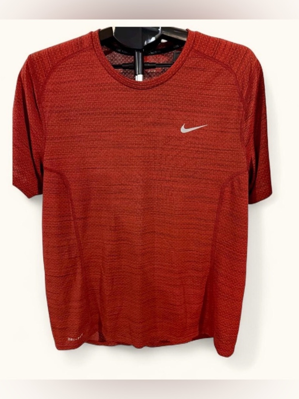 Nike Red Short-Sleeve Performance Tee with Swoosh